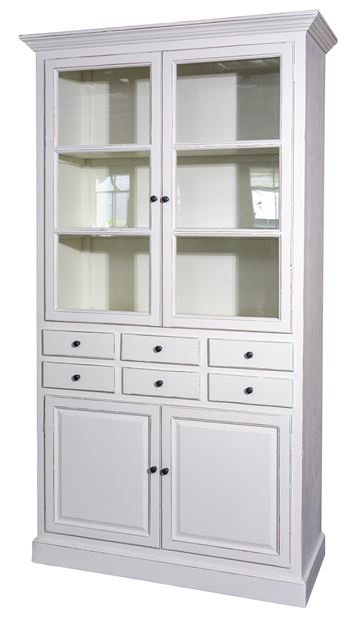 Avon Vitrineskab - 120x50x220 cm - Hvid/Hvid    <SPAN STYLE='color:#d0121a;'>FORUDBESTIL</SPAN>